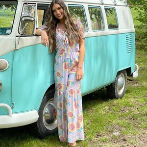 Sunrise floral wide leg jumpsuit